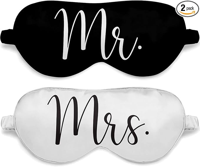 Mr and Mrs Sleep Mask - Blindfold Wedding Games for Reception - Groom and Bride Eye Mask for Coup... | Amazon (US)