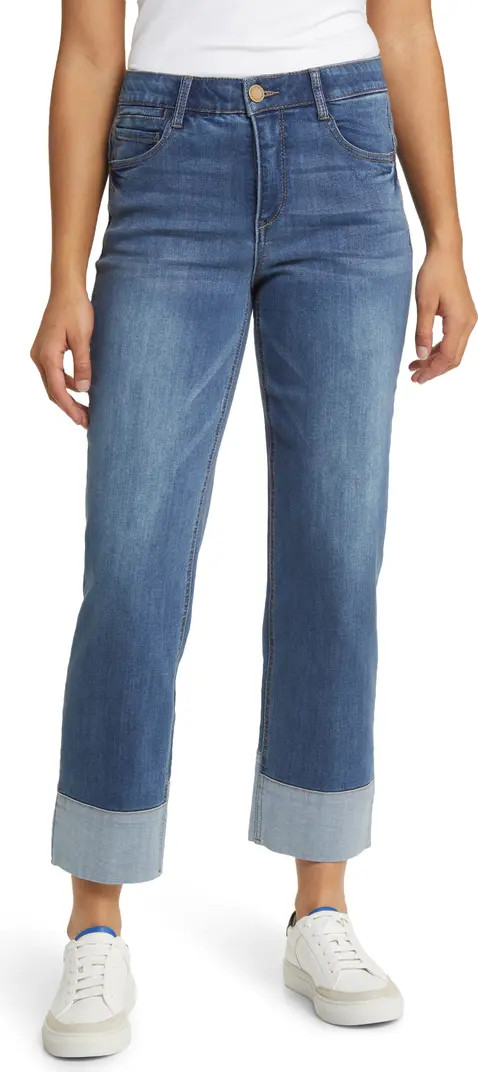 'Ab'Solution Tacked Cuff High Waist Boyfriend Jeans | Nordstrom