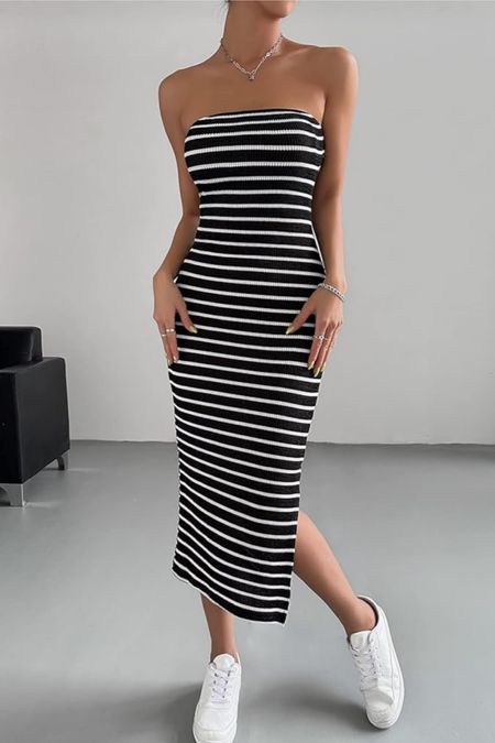 I found a dupe for the striped tube dress that I shared here a few weeks back! This one is less than 1/2 of price of that one!
The reviews are overwhelmingly favorable and this one comes in 4 different colors.
Date night dress, date night outfit, work outfit, maxi dress, work outfit, summer outfit, summer dress, sundress.

#LTKFindsUnder50 #LTKSaleAlert #LTKSeasonal