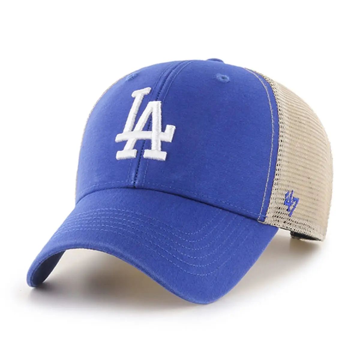 Men's '47 Royal/Natural Los Angeles Dodgers Flagship Washed MVP Trucker Snapback Hat at Nordstrom, S | Nordstrom