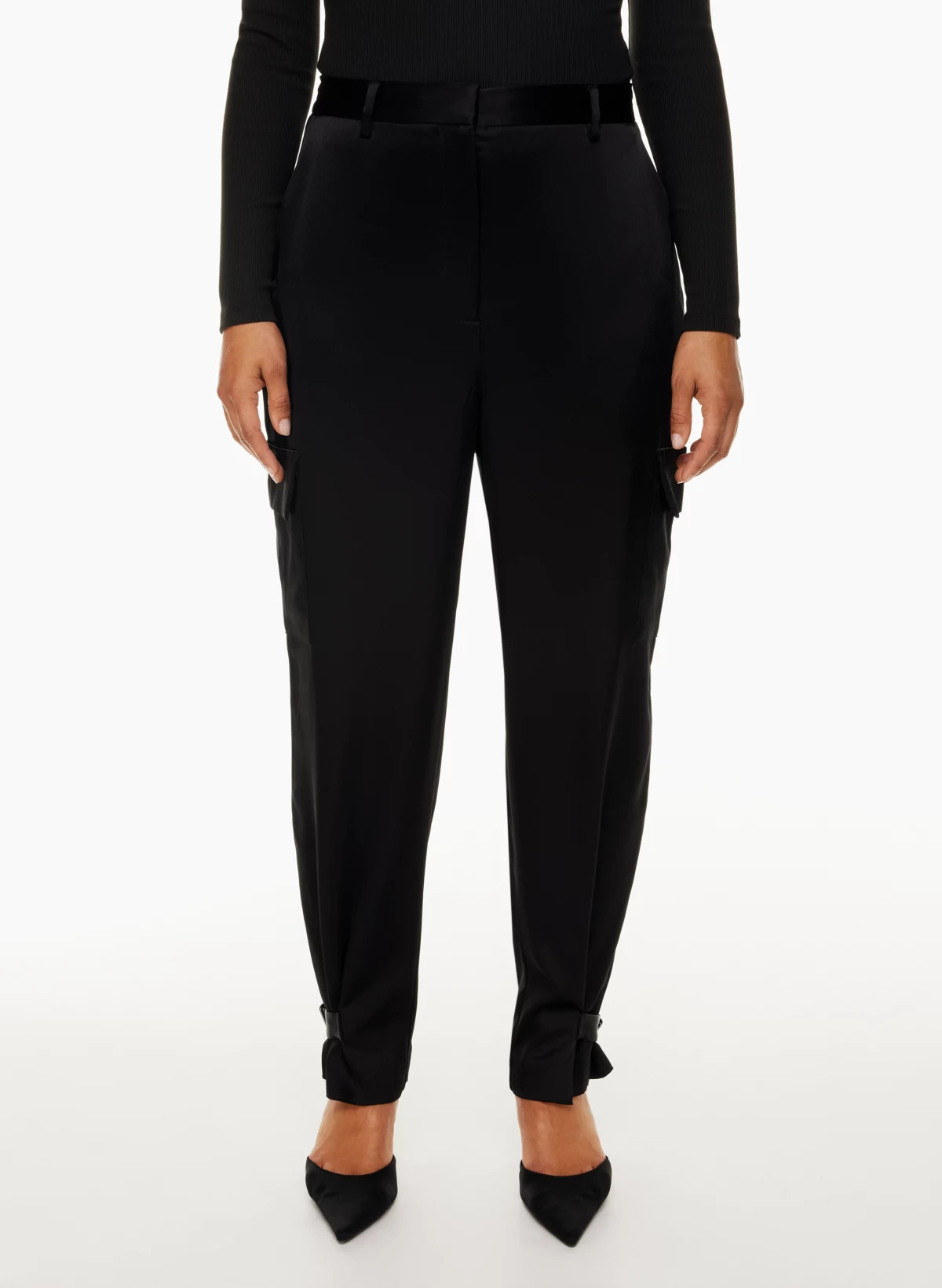 REFINED SATIN CARGO PANT | Aritzia