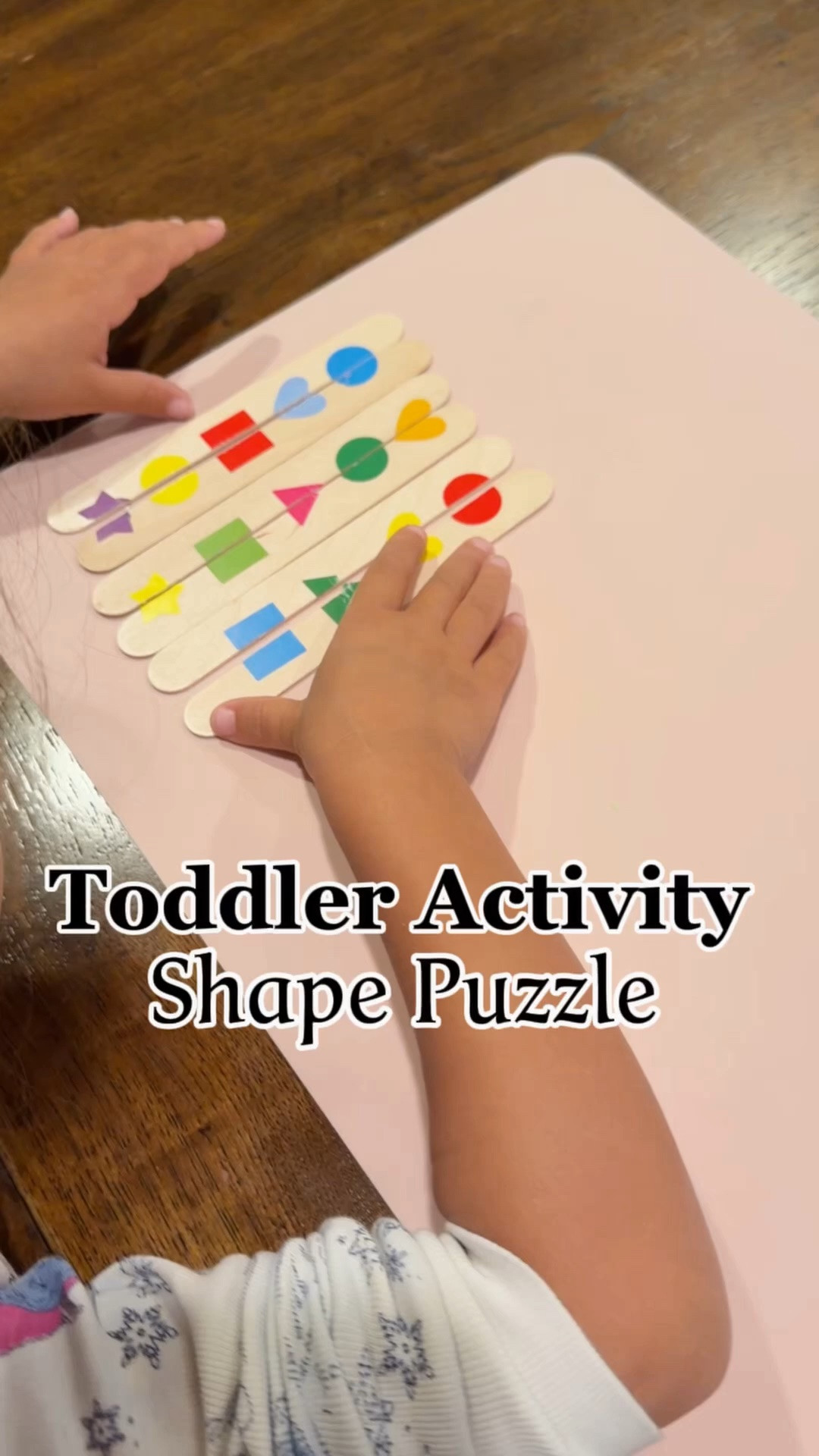 Comment SHAPE and I’ll send you everything I used for this activity! 💛✨

This simple shape matching puzzle was so easy to make and kept my daughter engaged while practicing shape recognition, visual discrimination, and problem-solving. 🧩💡

All you need:
• 🪵 Jumbo popsicle sticks
• 🔷 Shape stickers
• ✂️ An X-Acto knife (to create the puzzle pieces)

It’s a fun, hands-on activity that feels like play while building important early learning skills. 🩷 Save this one for your next toddler activity!

#LTKmomlife #LTKKids