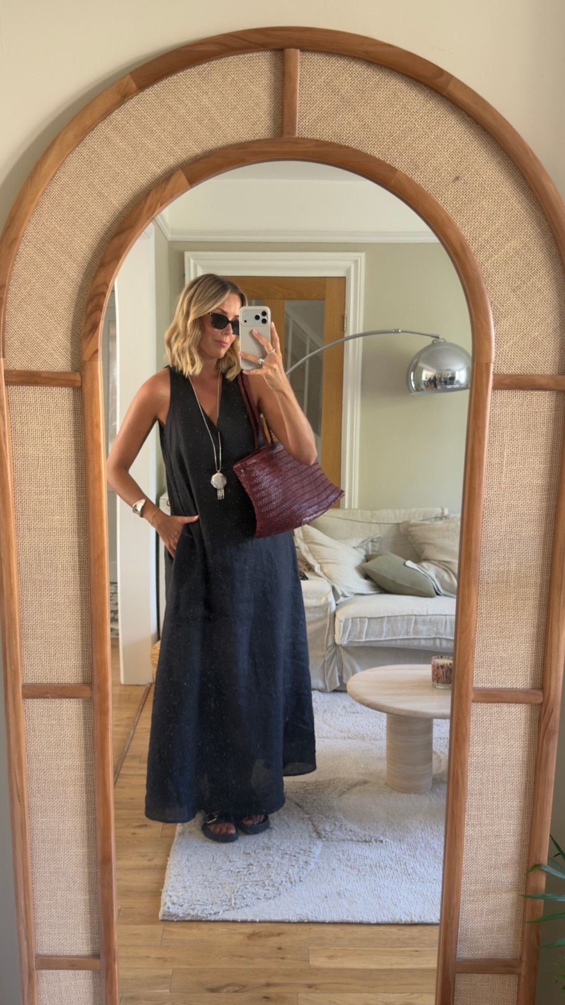 Black linen maxi dress, woven leather bag, silver necklace

#LTKuk #LTKsummer #LTKeurope