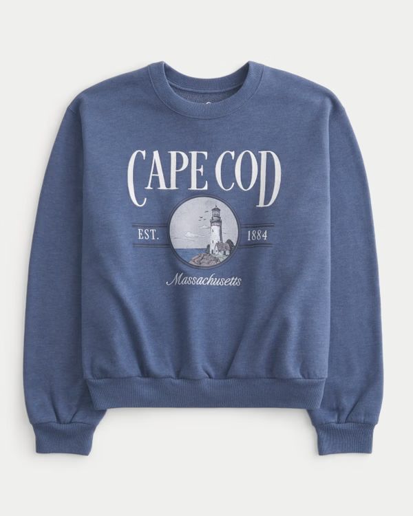 Easy Cape Cod Massachusetts Graphic Crew Sweatshirt | Hollister (US)