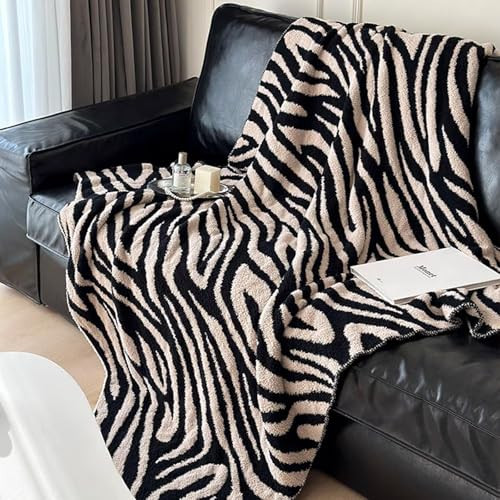 Fluffy Fleece Throw Blanket for Couch, Soft Cozy Black and White Zebra Blankets Fuzzy Thick Twin Blanket for Women, All Seasons (50x70 Inch) | Amazon (US)