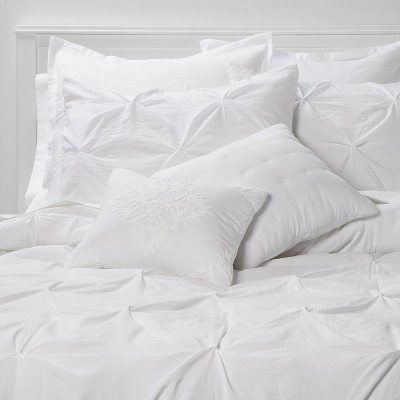 8pc Full Pinch Pleat Comforter Set White - Threshold™ | Target
