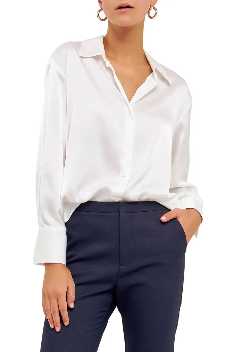 Satin Button-Up Shirt | Nordstrom
