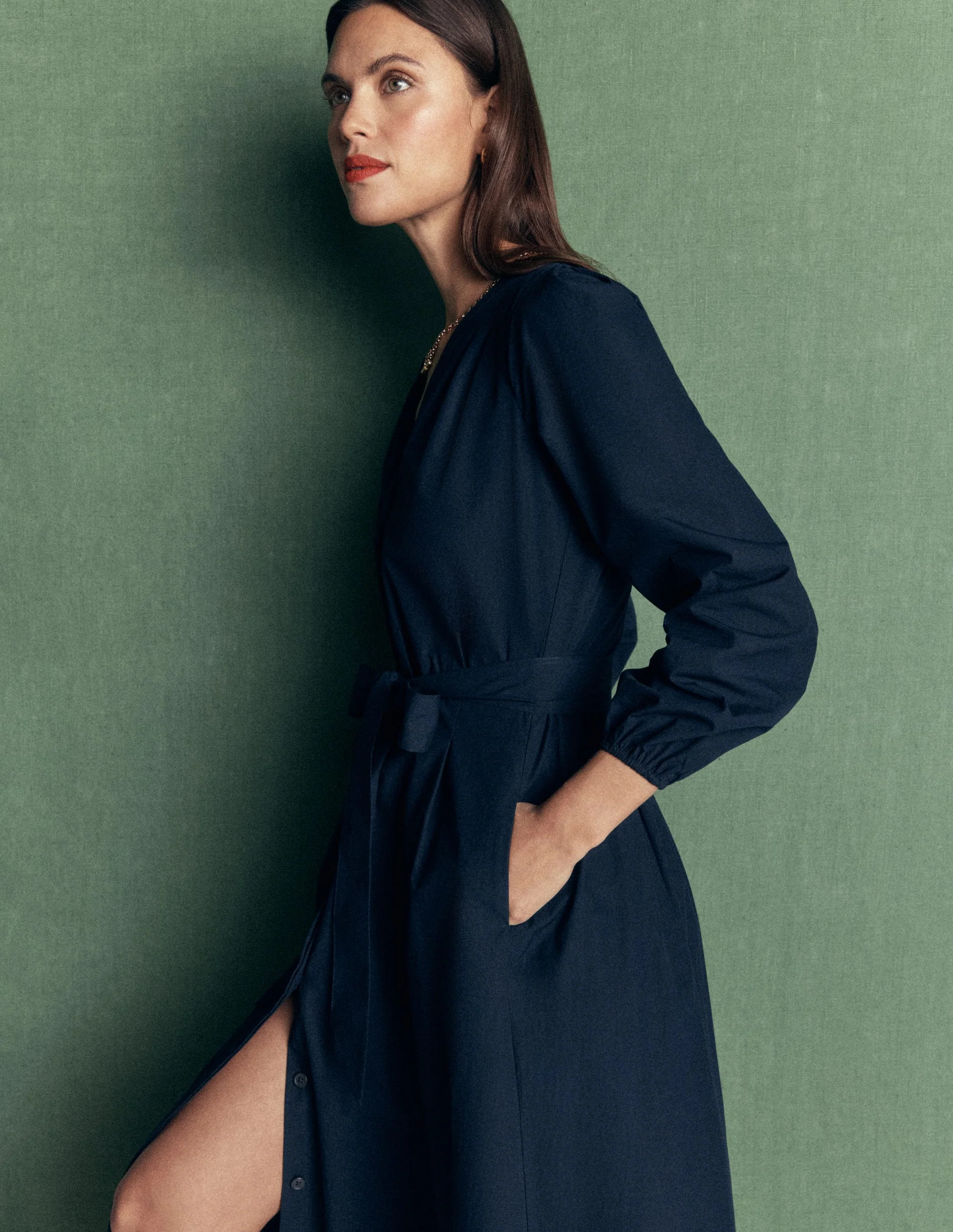 Nicola Cotton Midi Dress-Camel, Animal Fields | Boden (US)
