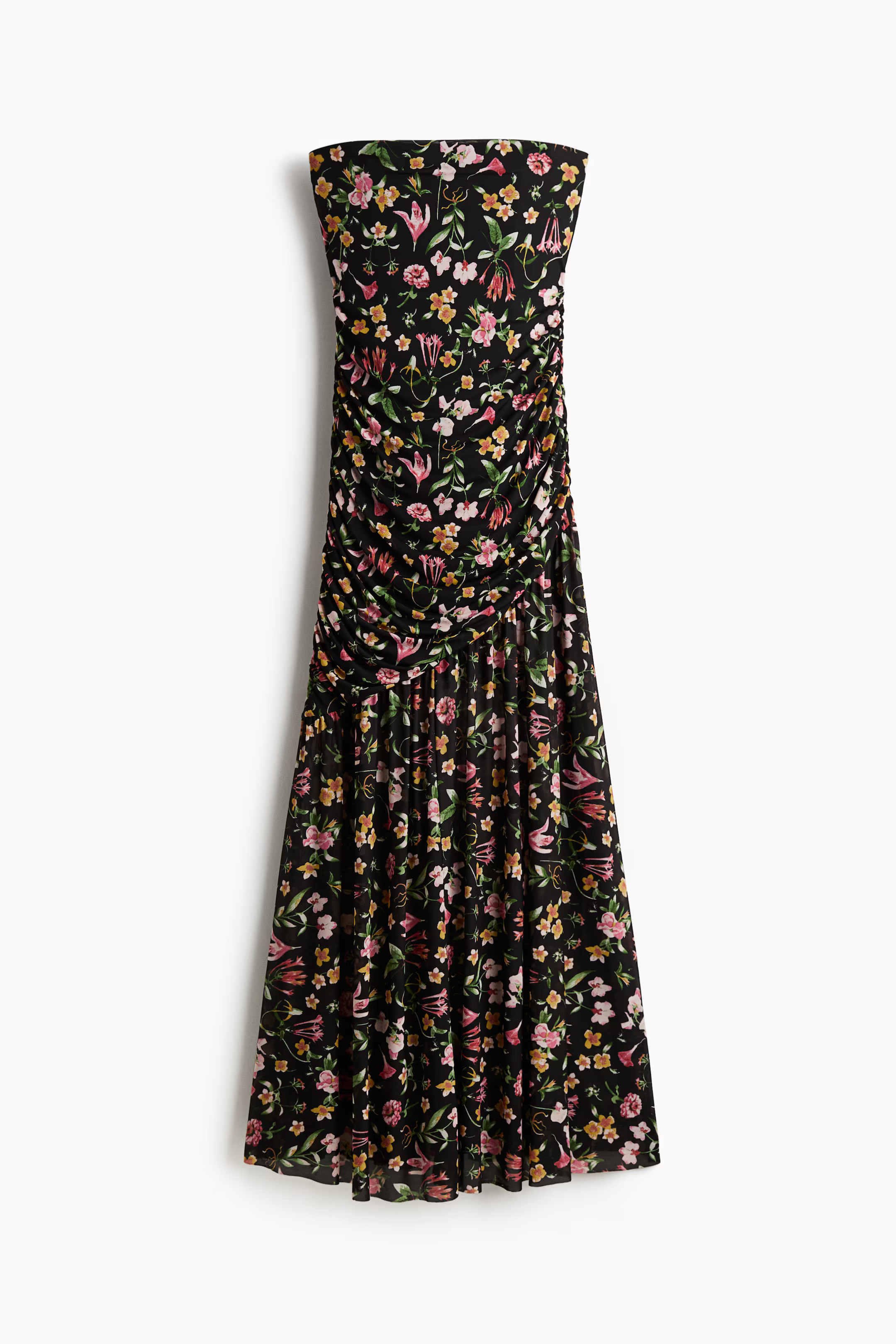 Gedrapeerde bandeaujurk - Zwart/bloemen - DAMES | H&M NL | H&M (DE, AT, CH, NL, FI)