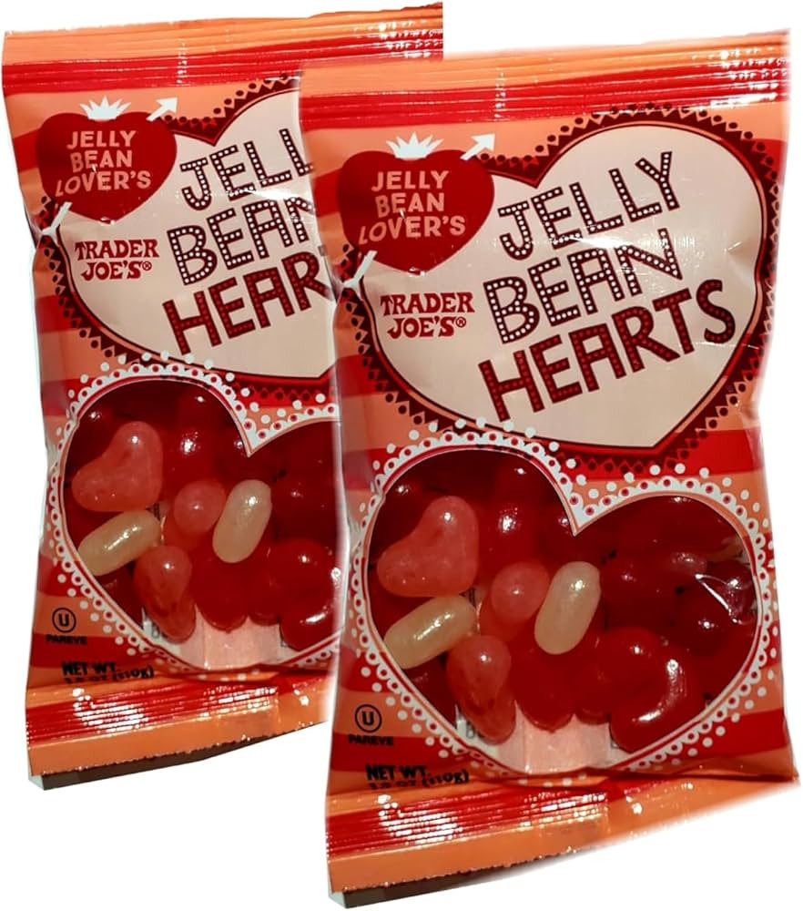 Trader Joe's Jelly Bean Hearts, Valentine's Day Candy, 3.9 oz, Pack of 2 | Amazon (US)