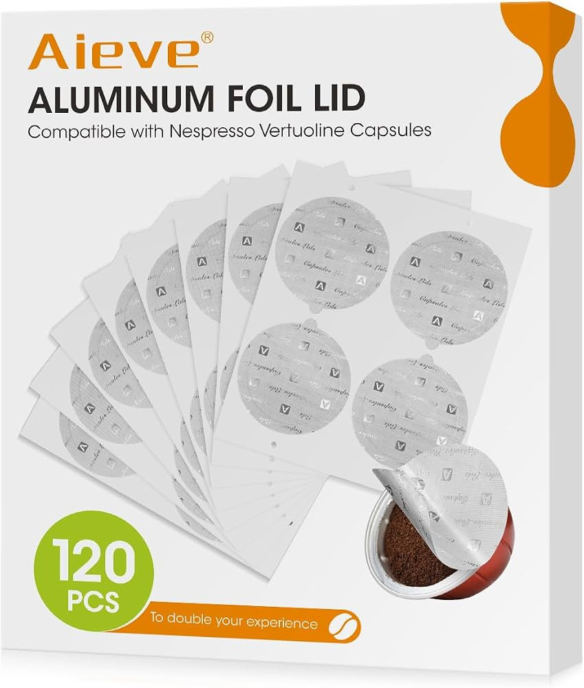 Aieve 120Pcs Aluminum Foil Seals Lid for Reusable Nespresso Pods Vertuo Compatible with Nespresso... | Amazon (US)