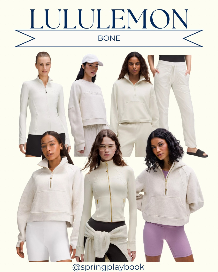 Lululemon Bone - these are the items I believe will work for Springs. There are some other items that may work. I selected these based on my knowledge of Lululemon color variances from fabric to fabric. 

This color is often sorted as #hocwinter. But after swatching it, checking for color harmony in my closet, and the drape test, I believe it works for Light & Bright Spring as well. Swipe to see the drape test. 

#createdcolorful #createdcolorfulspring #hocspring #tcispring #pcaspring #lightspring #warmspring #truespring #brightspring #clearspring #paintboxspring #bluespring

#LTKStyleTip #LTKActive #LTKFitness