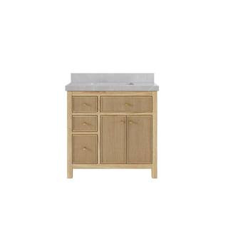 Willow Collections Sonoma Teak 36 in. W x 22 in. D x 36 in. H Single Sink Bath Vanity Center in L... | The Home Depot