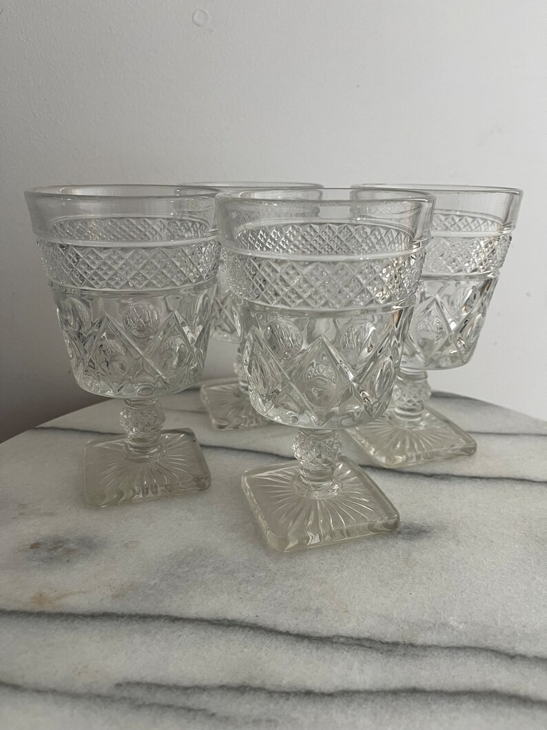Cape Cod Low Water Goblets - Imperial Glass Ohio - Etsy | Etsy (US)