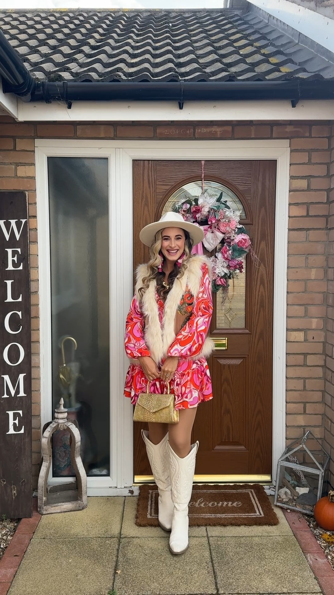 Fall outfit. Fall style. Fall fashion. Pumpkin patch outfit. Fur vest. Tall white cowgirl boots. Knee high boots. Target finds. 

#LTKShoeCrush