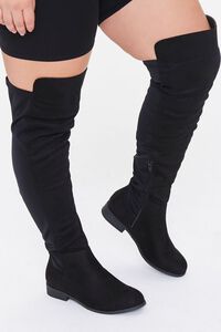 Thigh-High Faux Suede Boots (Wide) | Forever 21 (US)