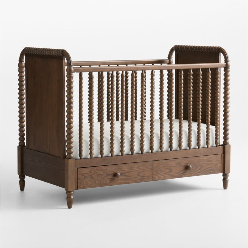 Jenny Lind Heirloom Deep Brown Wood Convertible Storage Crib | Crate & Kids | Crate & Barrel