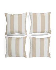 18x18 4pk Outdoor Linen Look Stripe Pillow Set | TJ Maxx