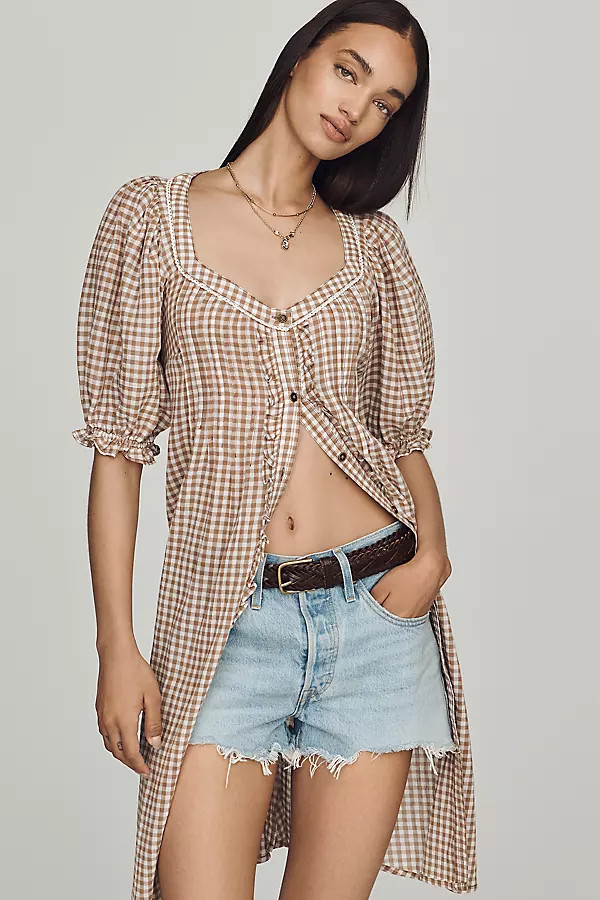 Cotton Puff-Sleeve Tunic Top | Anthropologie (US)