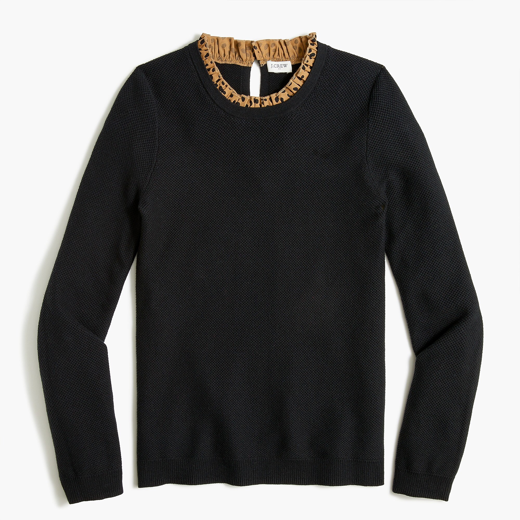 Textured ruffle-trim sweater | J.Crew Factory
