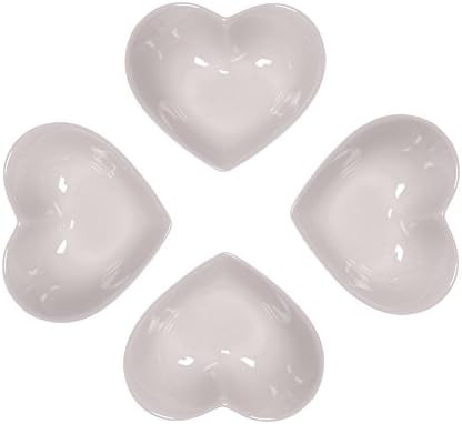 WAIT FLY Sweet Heart-Shaped Ceramic Pudding Cake Bowl Set of 4 - Microwave Safe | Amazon (US)