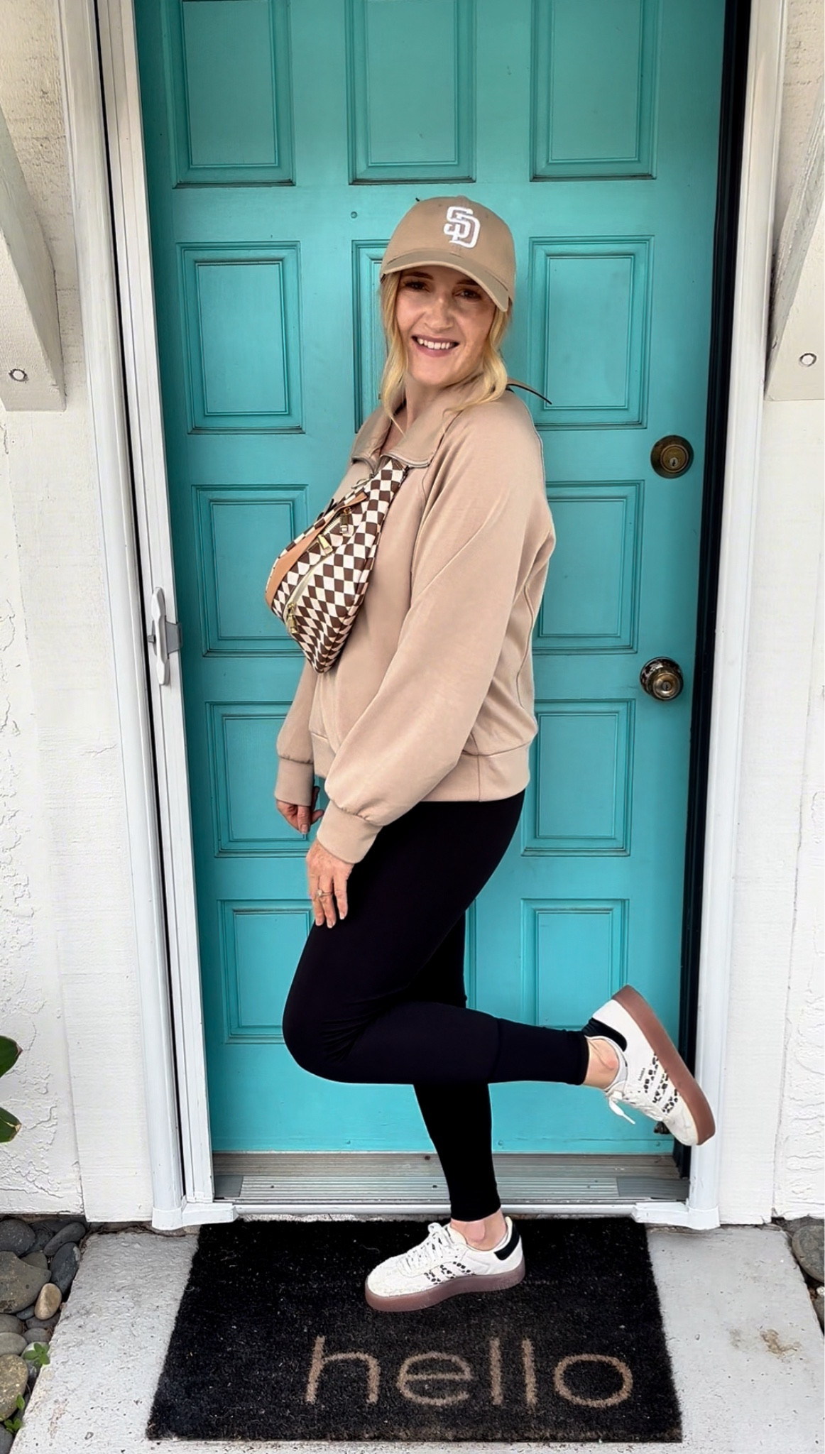 Easy mom outfit in the go! Super soft pullover from an amazing Amazon set 🧡 

Wearing L in top (part of set) and sized down 1/2 size in sambas.

Sambas, adidas, sneakers outfit, activewear outfit, mom style, casual style, leggings look, leggings outfit, pullover, half zip sweatshirt, Amazon activewear, activewear look, workout outfit 

#LTKFitness #LTKActive #LTKWorkwear