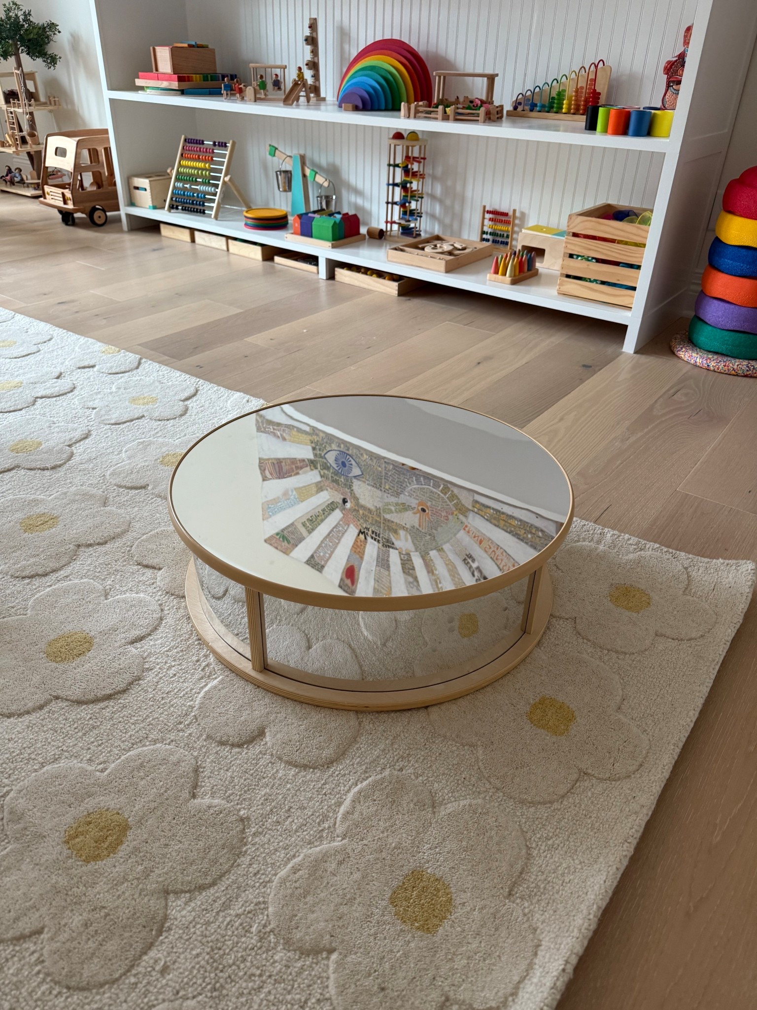 Mirror table. Kids mirror table. Toy room. Play table. Montessori 