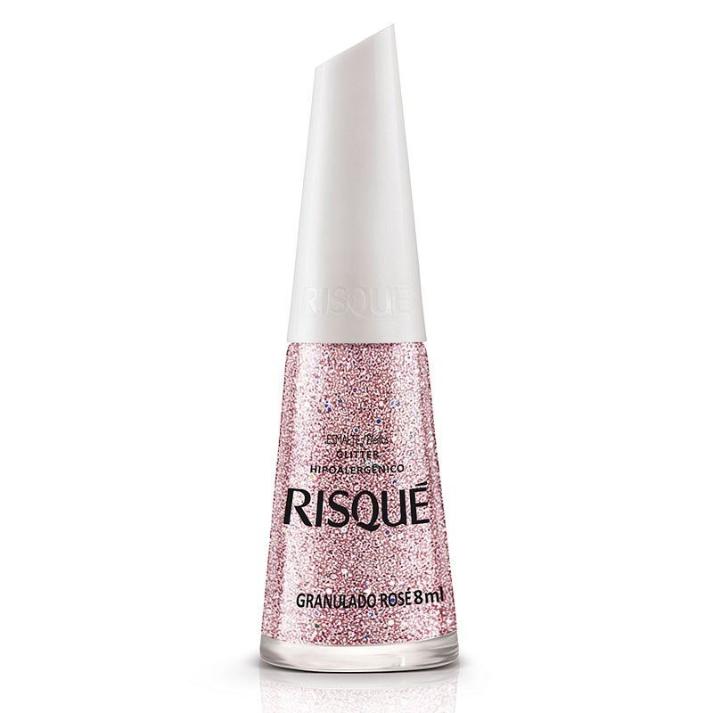 Esmalte Risque Glit Granulado Rose 8ml | Shopee (BR)