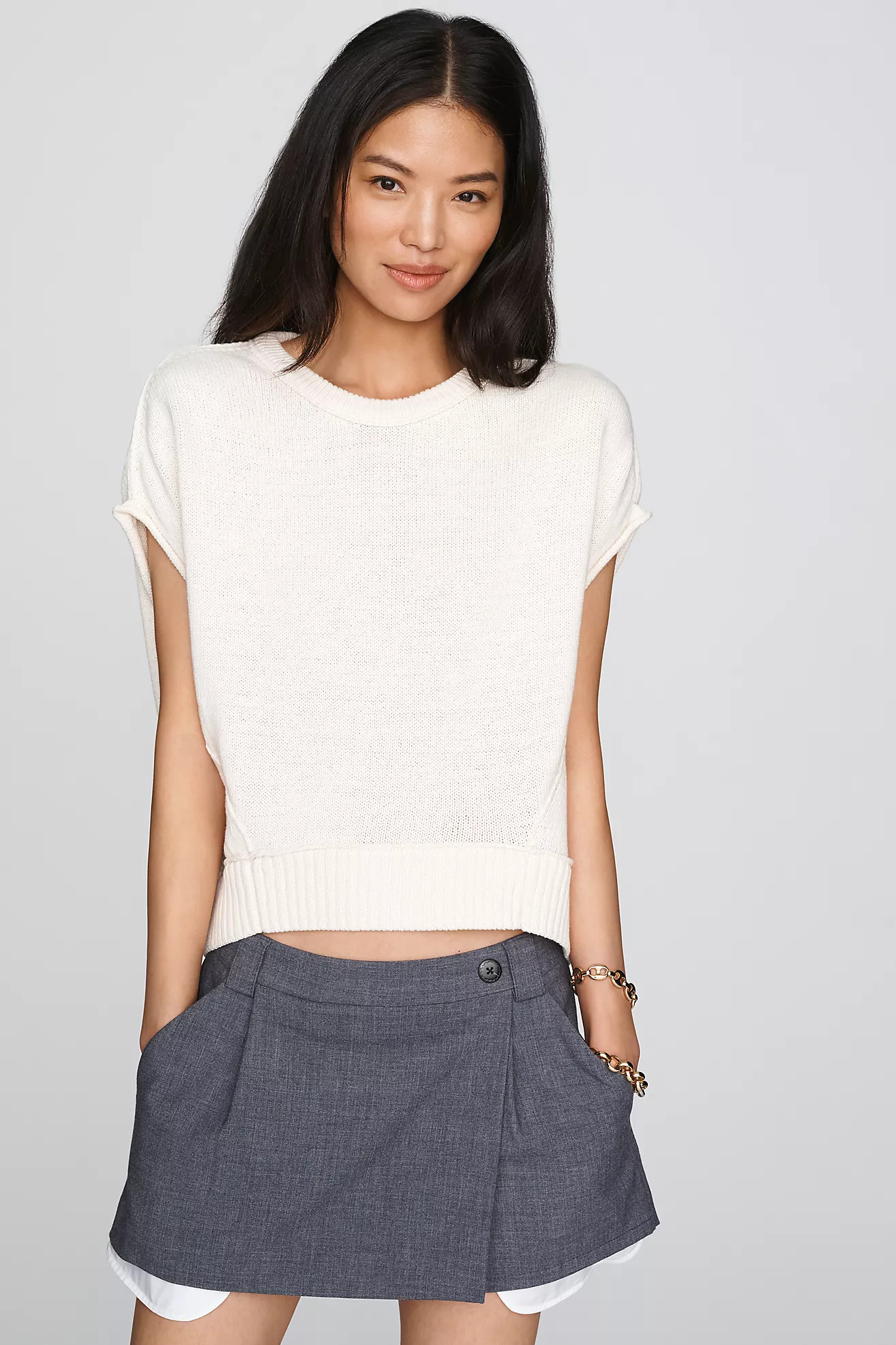 100% Cotton Drop-Shoulder Sweater | Anthropologie (US)