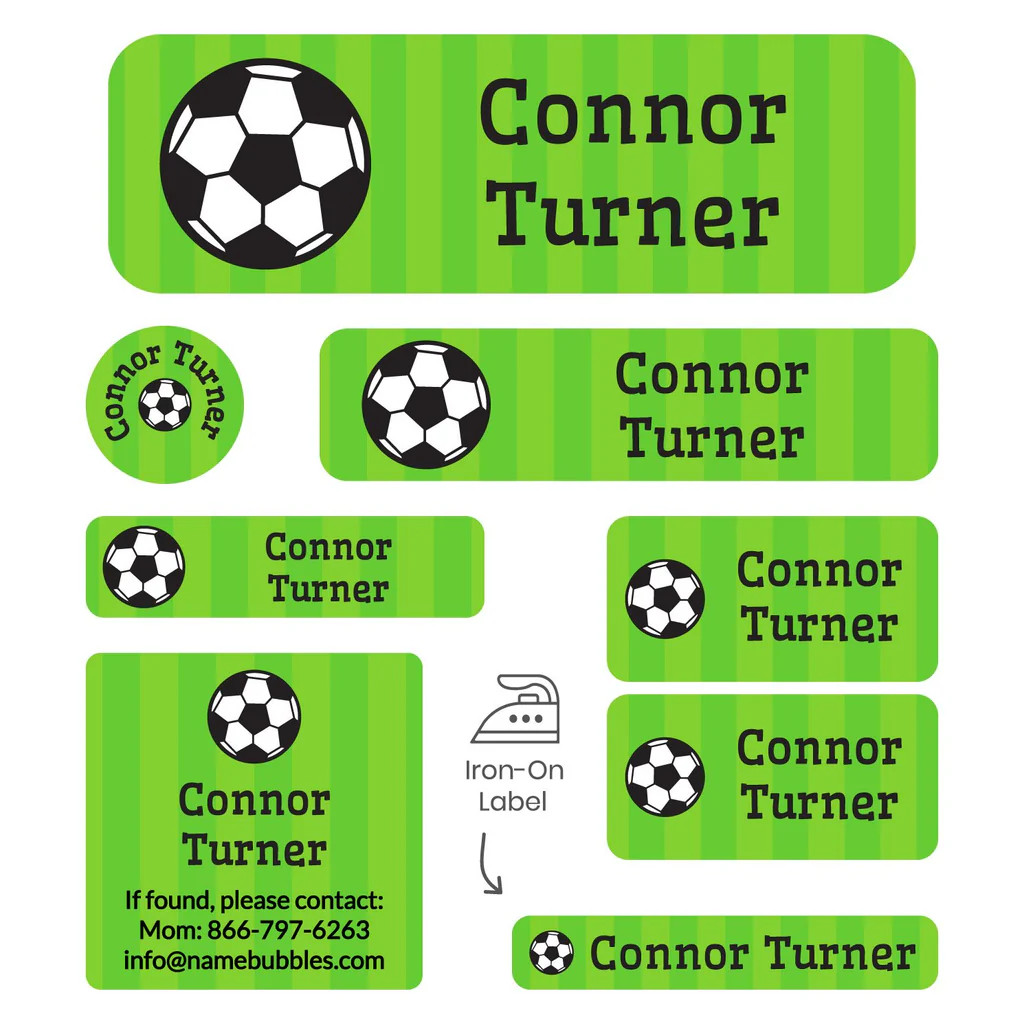 Soccer Sleepaway Camp Labels Pack | Name Bubbles
