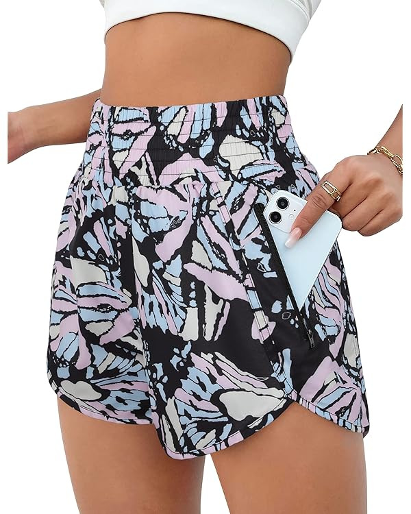 BMJL Women's Athletic Shorts High Waisted Running Shorts Pocket Sporty Shorts Gym Elastic Workout... | Amazon (US)