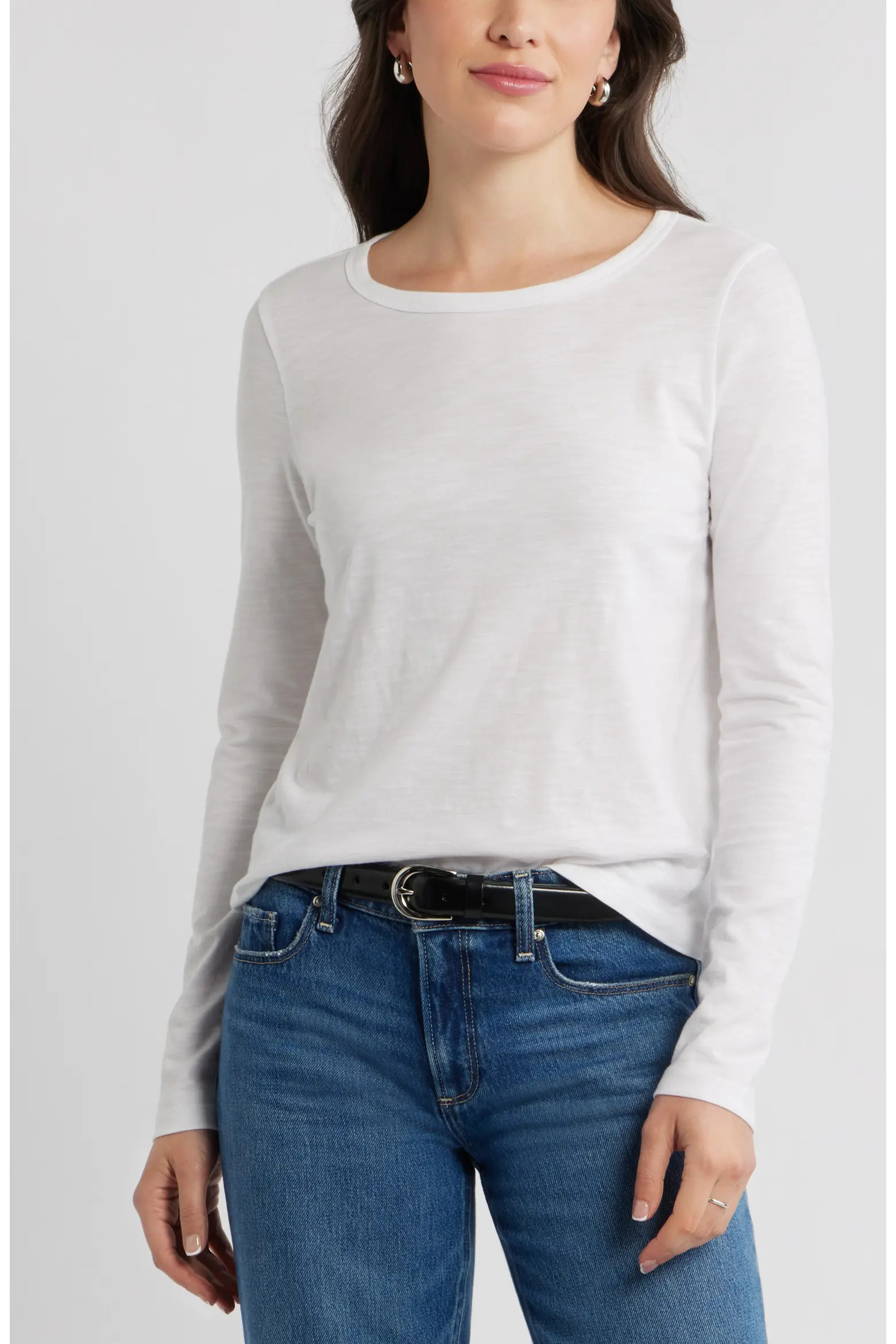 Long Sleeve Slub Crewneck T-Shirt (Women) | Nordstrom | Nordstrom