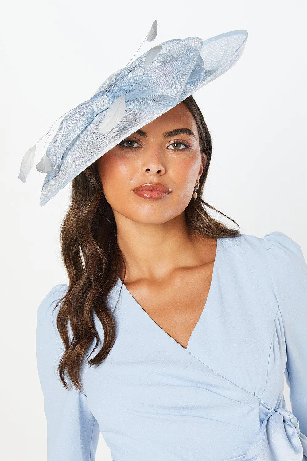 Large Brim Bow And Feather Fascinator | Debenhams UK