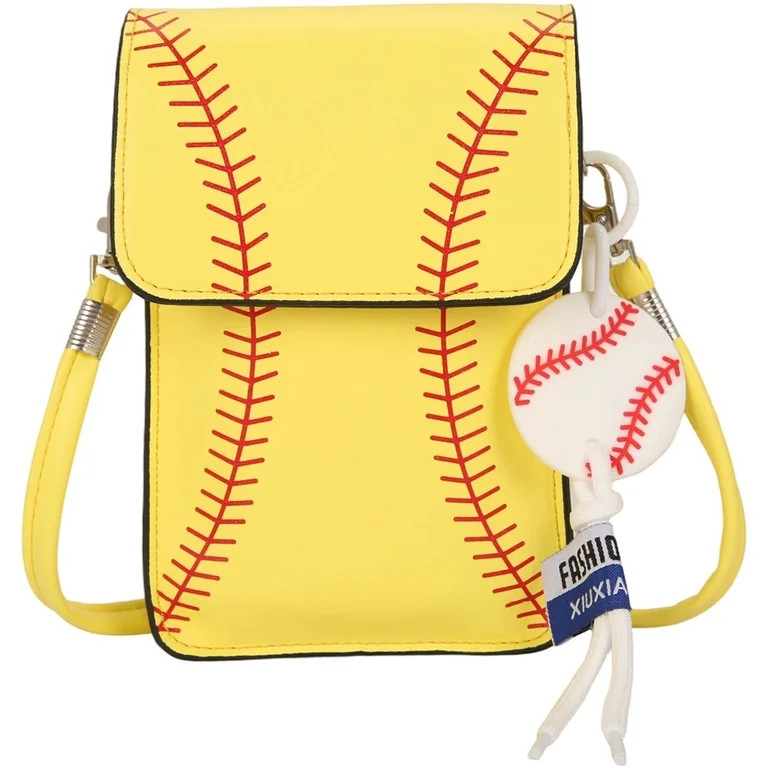 Slccxzc Baseball Print Crossbody Bag Versatile Phone Shoulder Bag Sports Themed Handbag - Walmart... | Walmart (US)