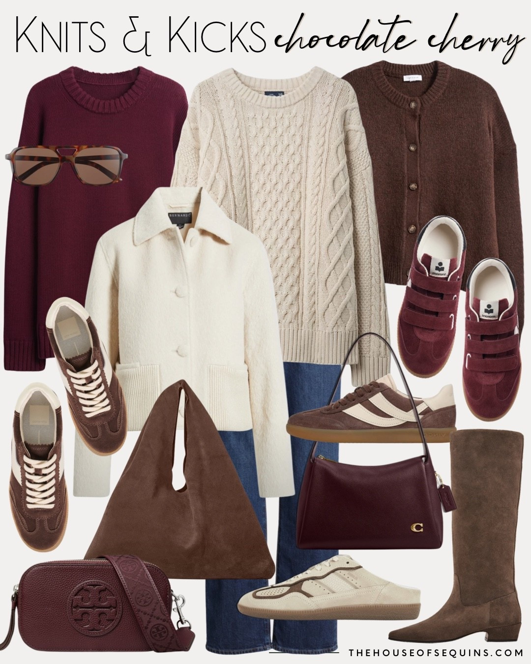 Shop fall outfit new arrivals! Suede bag, slouchy tote, chocolate brown sneakers, cropped cardigan, oversized sweater, cableknit sweater, fisherman sweater, sneaker mules, suede boots, Tory Burch bag, The Row bag, Coach burgundy bag, and more! 

#LTKItBag #LTKFindsUnder100 #LTKShoeCrush