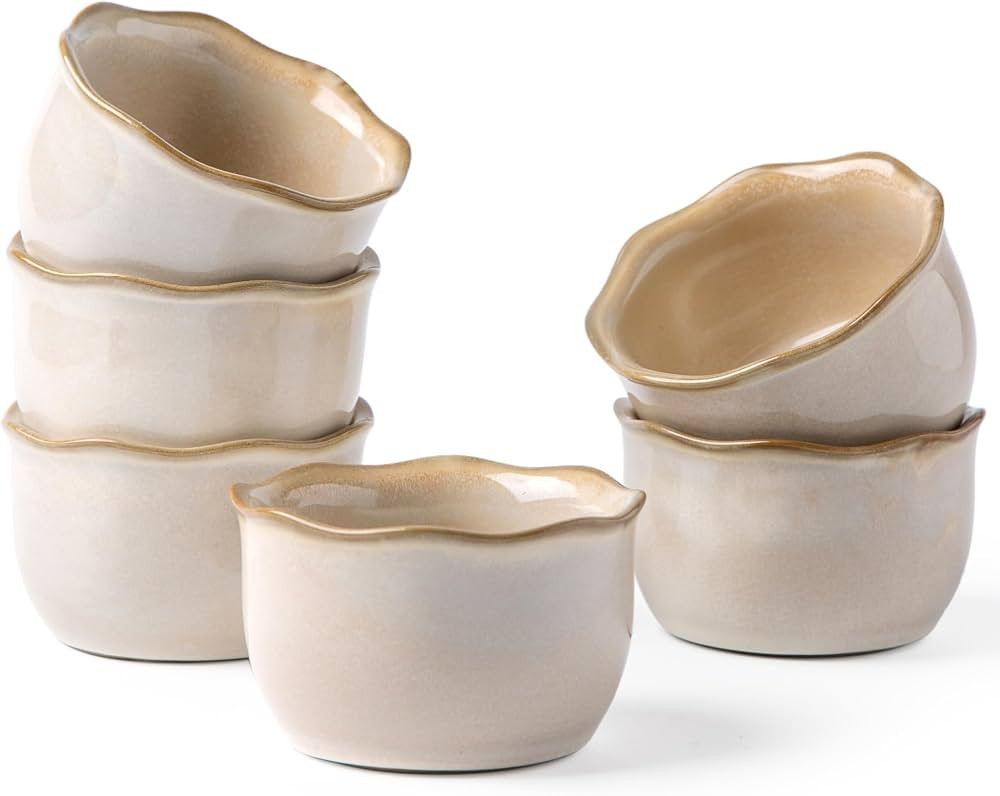 AmorArc Ceramic Ramekins 8 oz, Small Oven Safe Baking Dishes for Creme Brulee, Lava Cakes, Puddin... | Amazon (US)