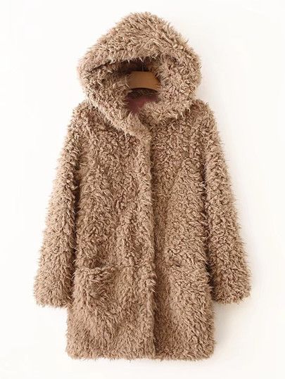 Faux Fur Hooded Coat | SHEIN
