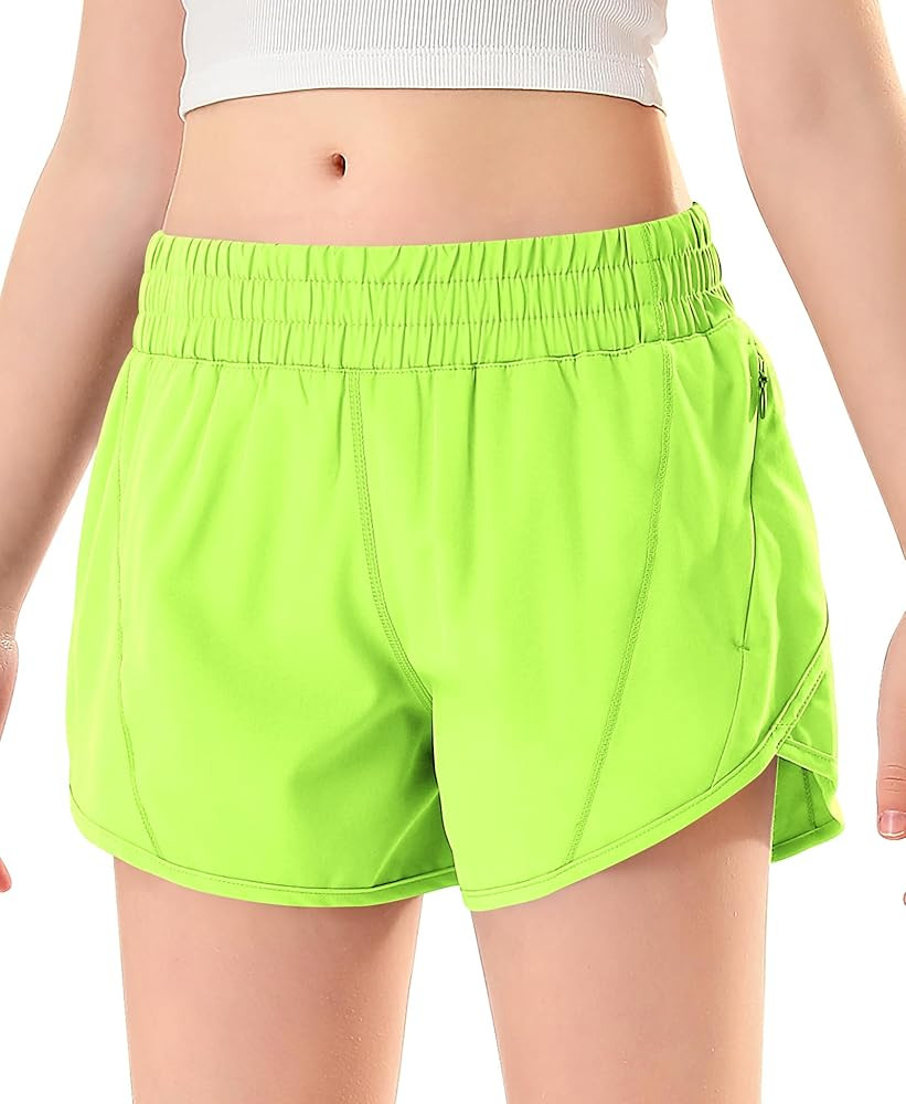 DOCUMO Girls Athletic Shorts with Zipper Pocket, Liner Quick Dry Running Shorts for Kids Teen Gir... | Amazon (US)