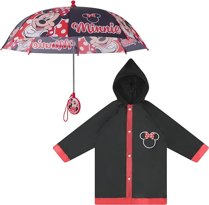 Disney Kids Umbrella and Slicker, Minnie Mouse/Moana/Vampirina Toddler and Little Girl Rain Wear ... | Amazon (US)
