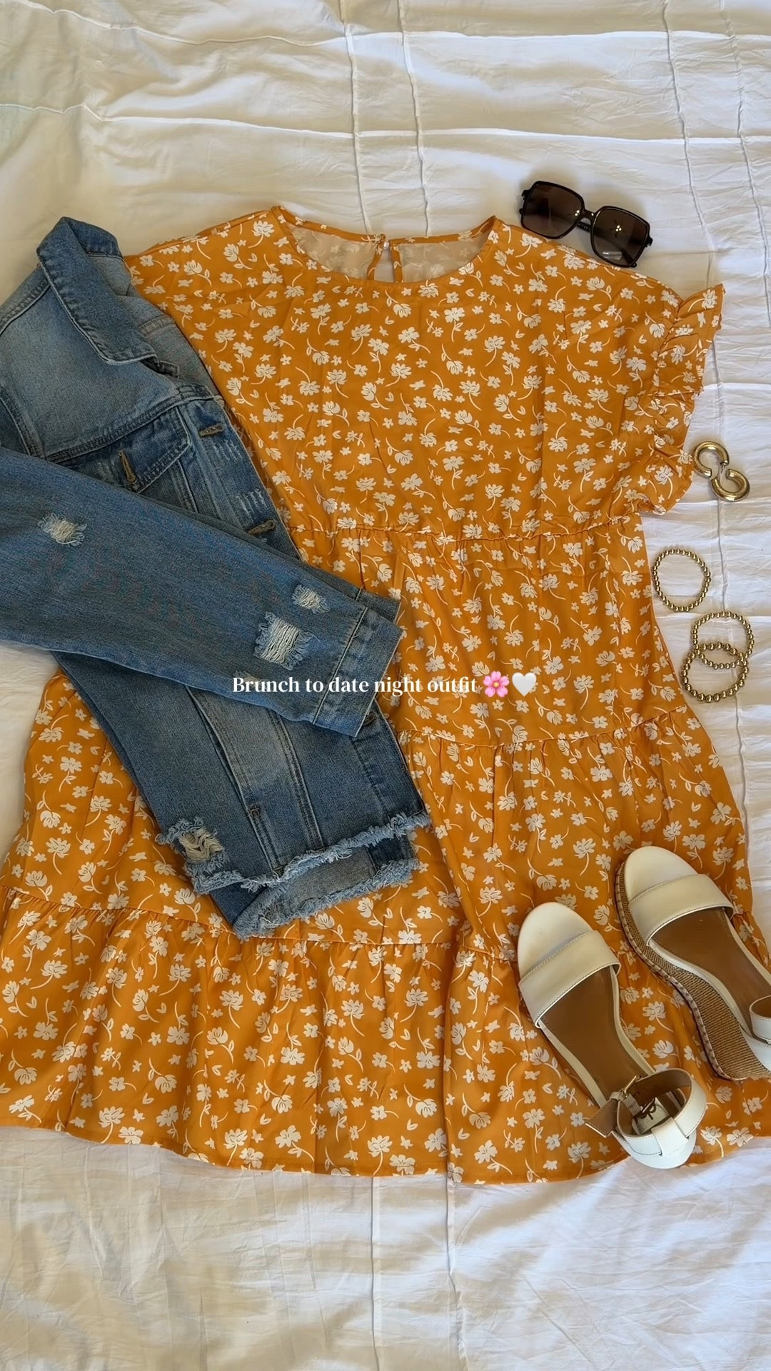 Styled this floral babydoll dress with a jean jacket and white wedges for the cutest effortless look! Perfect for brunch, vacation, date nights, baby showers, weekend shopping, or spring and summer events.

#BohoStyle #SpringOutfit #SummerFashion #BrunchOutfit #FashionInspo

#LTKmomlife #LTKgrwm #LTKootd