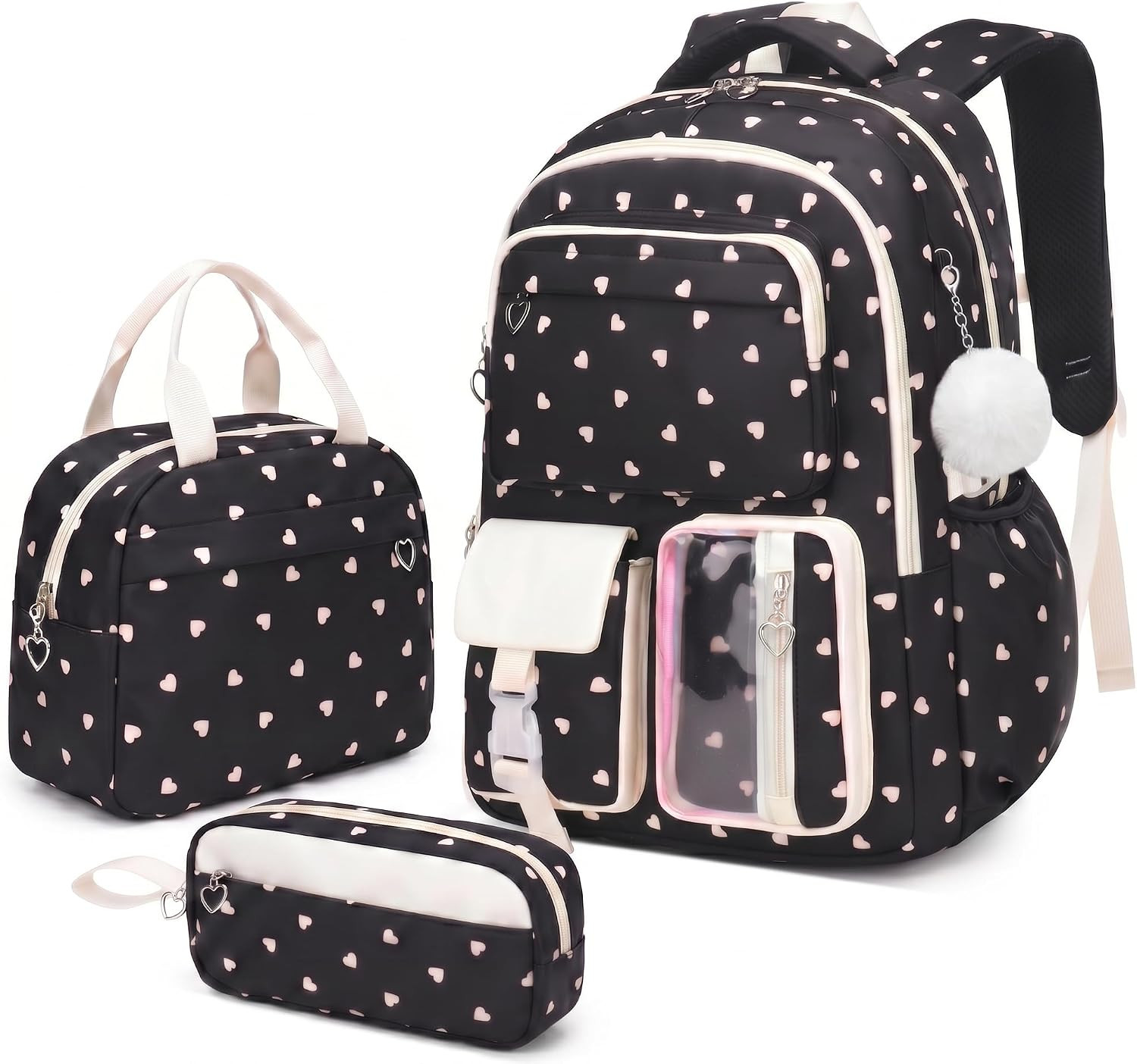 School Backpack for Kids Teen Girls 10-12 Bookbag with Lunch Box Set | Amazon (US)