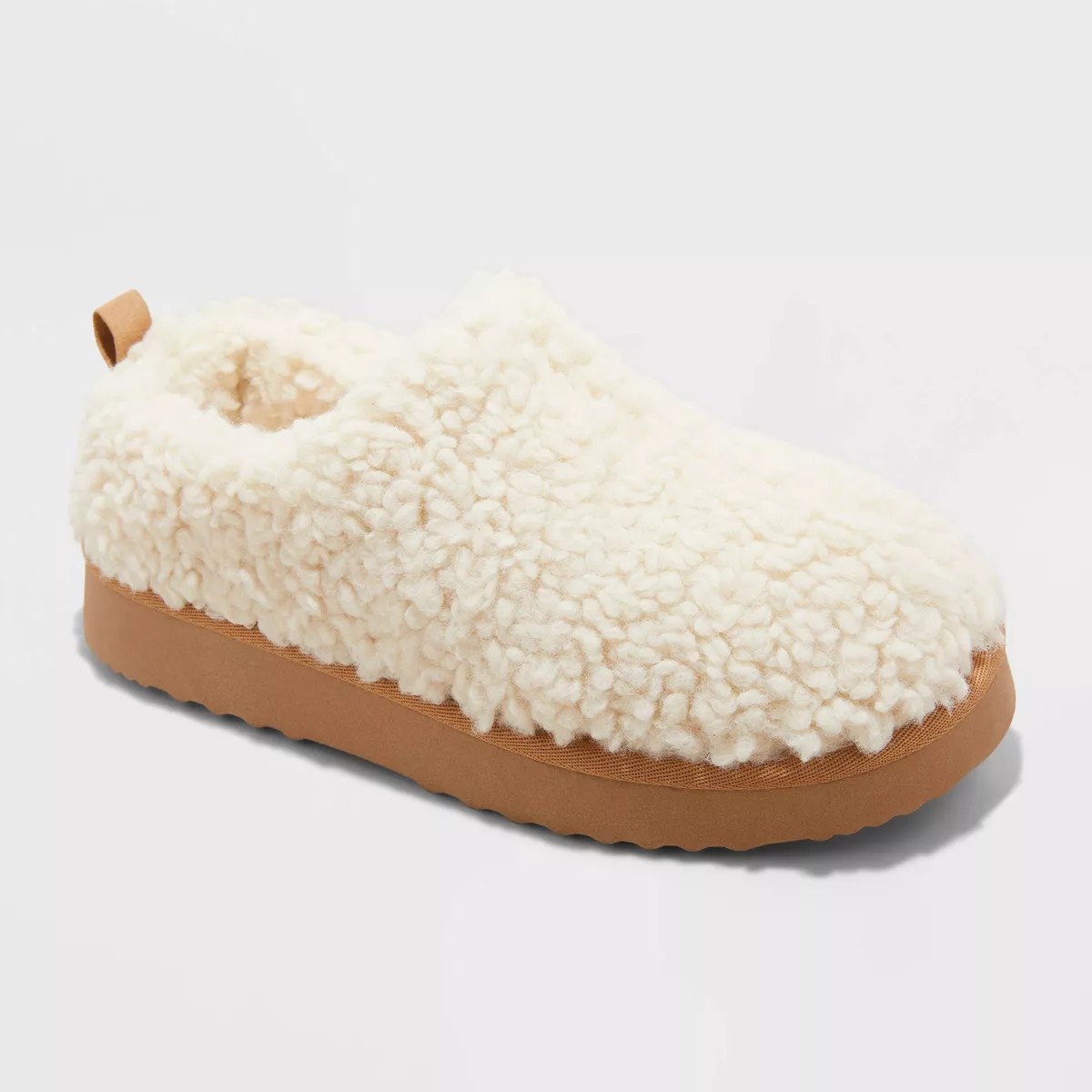 Women's Mia Faux Shearling Clog Slippers - Auden™ Beige | Target