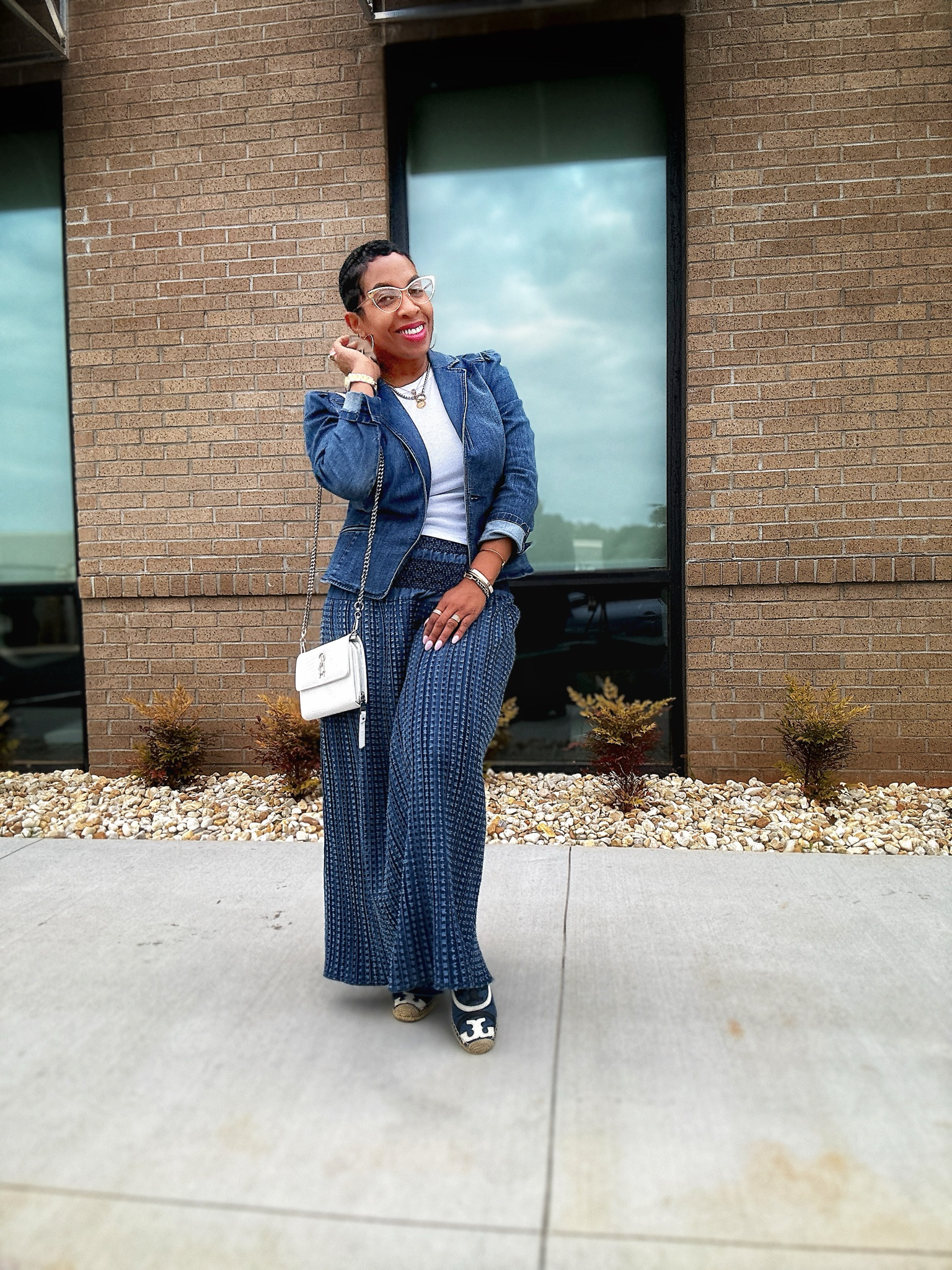 Denim on Denim 💙.

Skirt old and purchased from one of my fav  boutique. 

 Torey Burch  logo shoes (old). 

#LTKstyletip #LTKshoecrush