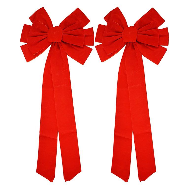 Black Duck Brand 26" x 11.5" Giant Red Velvet Holiday/Christmas Bows (2 Pack) - Walmart.com | Walmart (US)