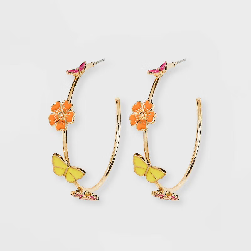 SUGARFIX by BaubleBar Butterfly Hoop Earrings | Target