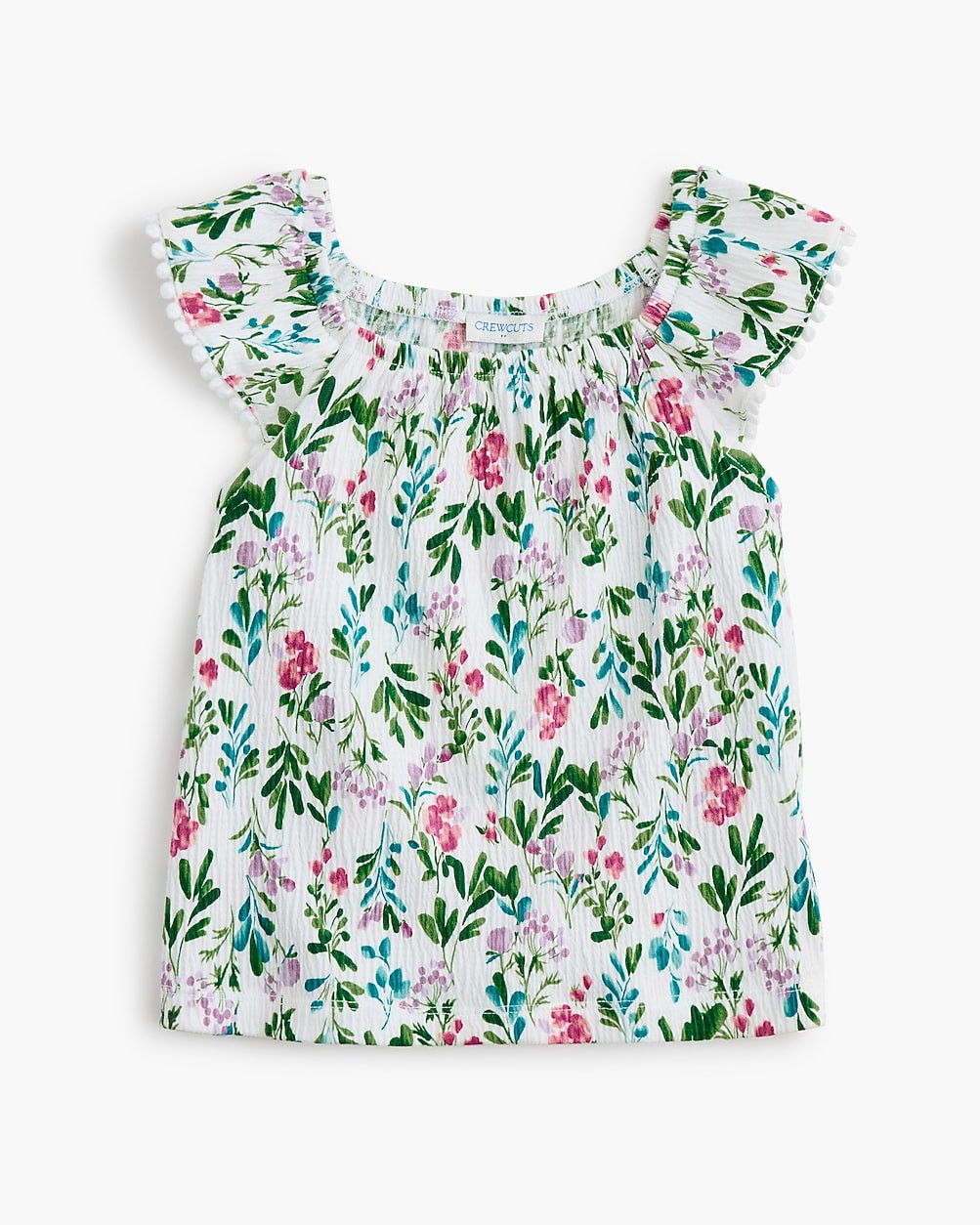Girls' floral crinkle-knit tank top | J.Crew Factory