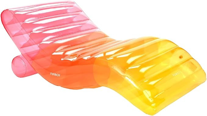 FUNBOY Giant Inflatable Luxury Clear Rainbow Chaise Lounger, Chair Pool Float for Adults, Perfect... | Amazon (US)
