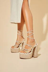 Lace-Up Platform Block Heels | Forever 21 (US)