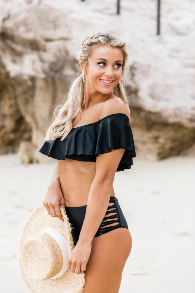 Sweetest Escape Black Bikini Bottoms | The Pink Lily Boutique