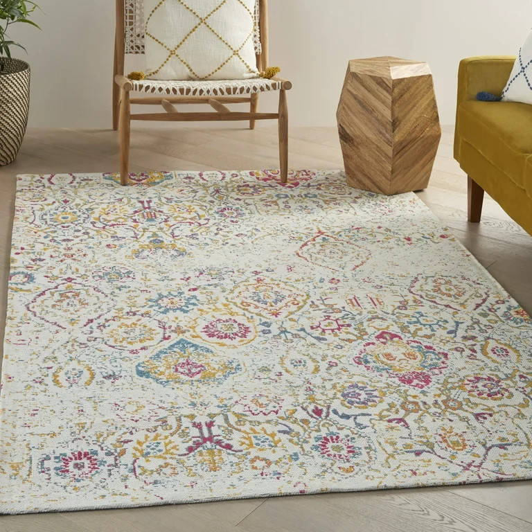 Nourison Damask 5' x 7' Multicolor Damask Indoor Rug | Walmart (US)